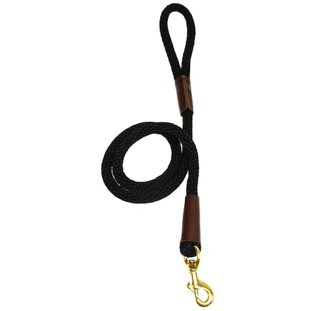 Lone Wolf Solid (Round) 1/2 Braided Rope Lead With Snap ROYL/SILVR